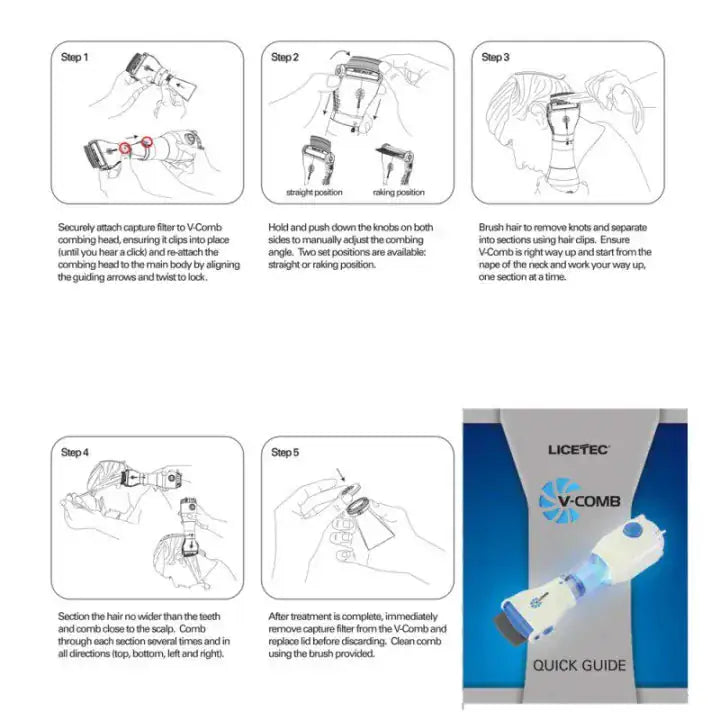 V Comb Electronic Head Lice Removal Machine